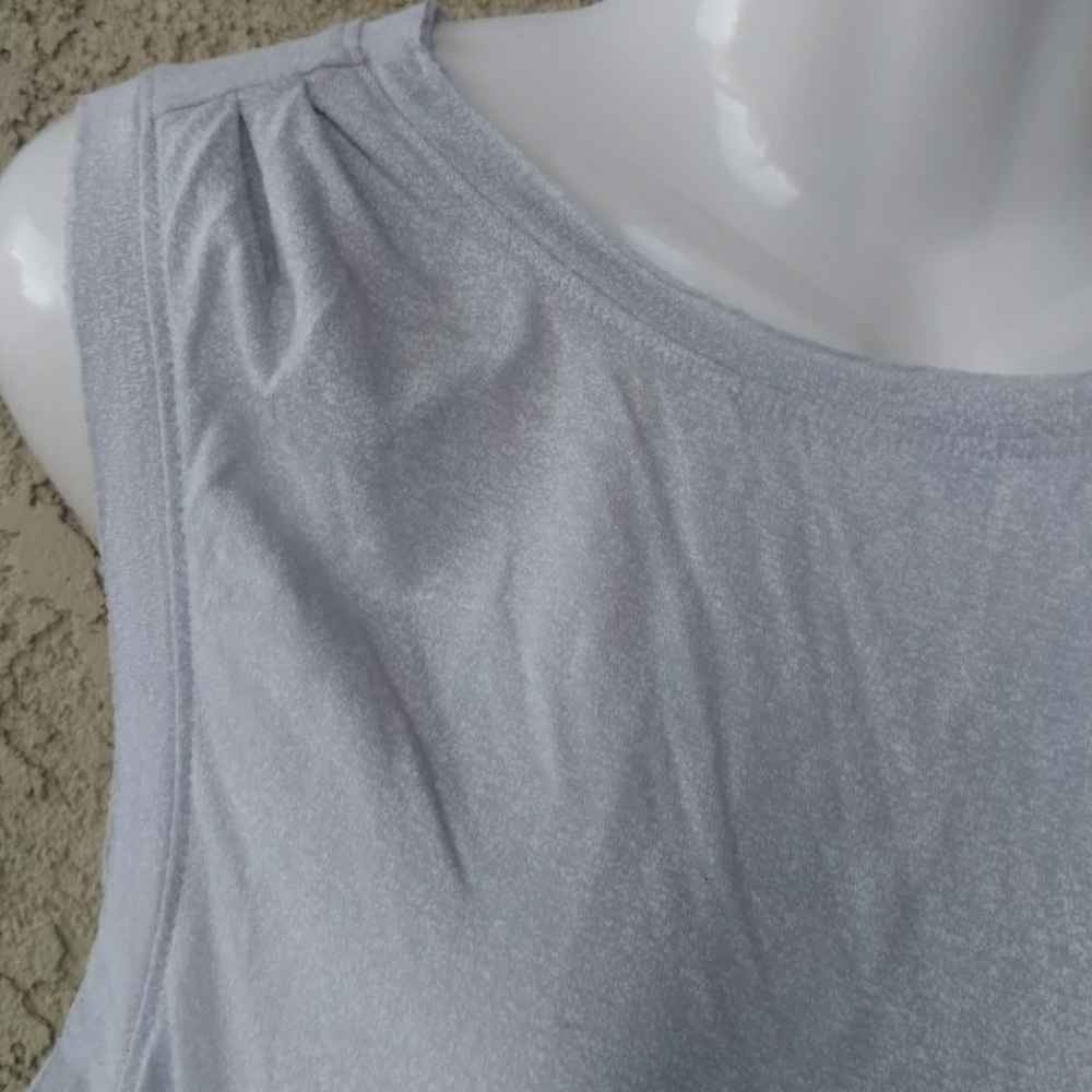 T Tahari gray rouched muscle tank top - Picture 4 of 8